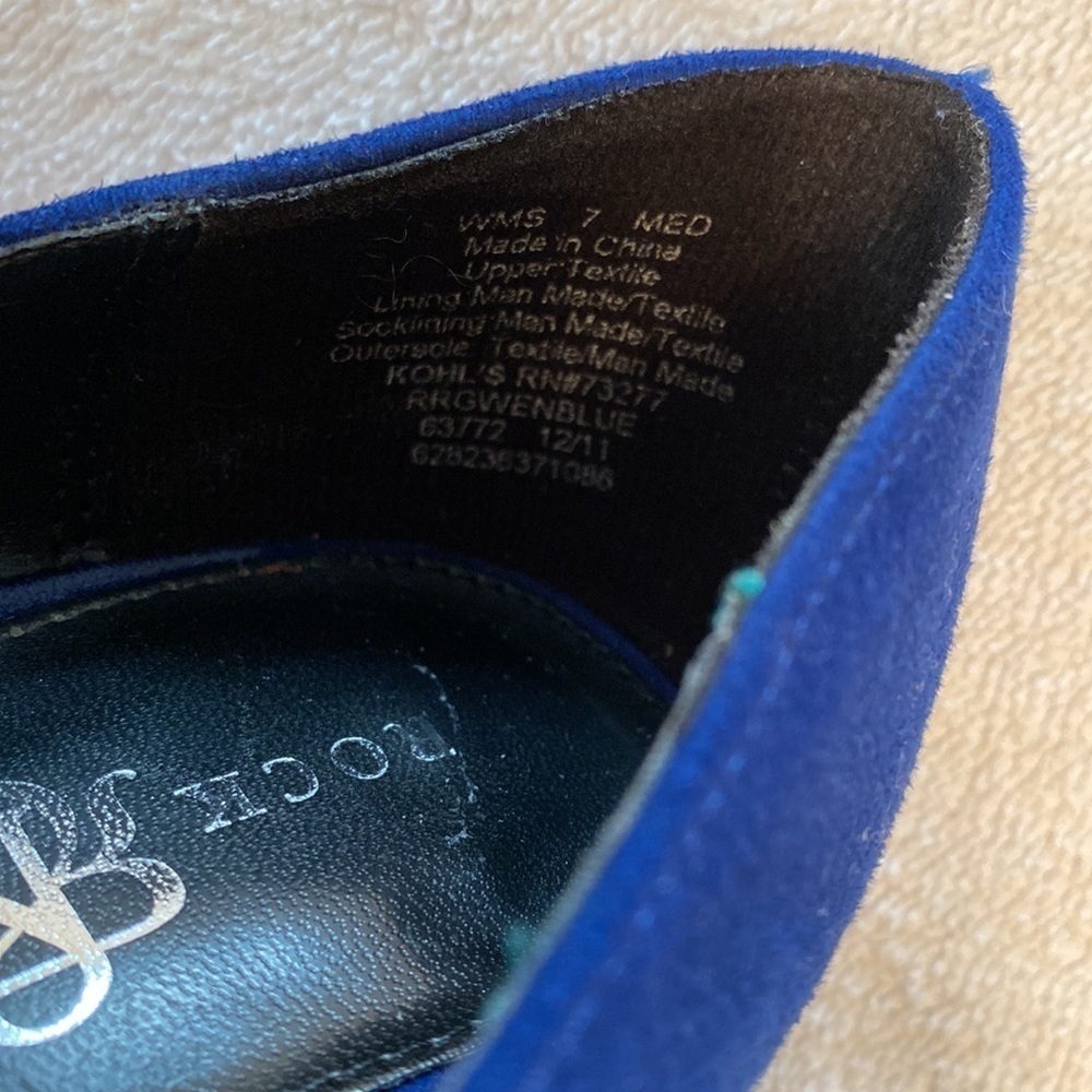 Rock & Republic stiletto pumps 4.5” heel royal blue closed toe blue Size 7 med - Picture 6 of 8